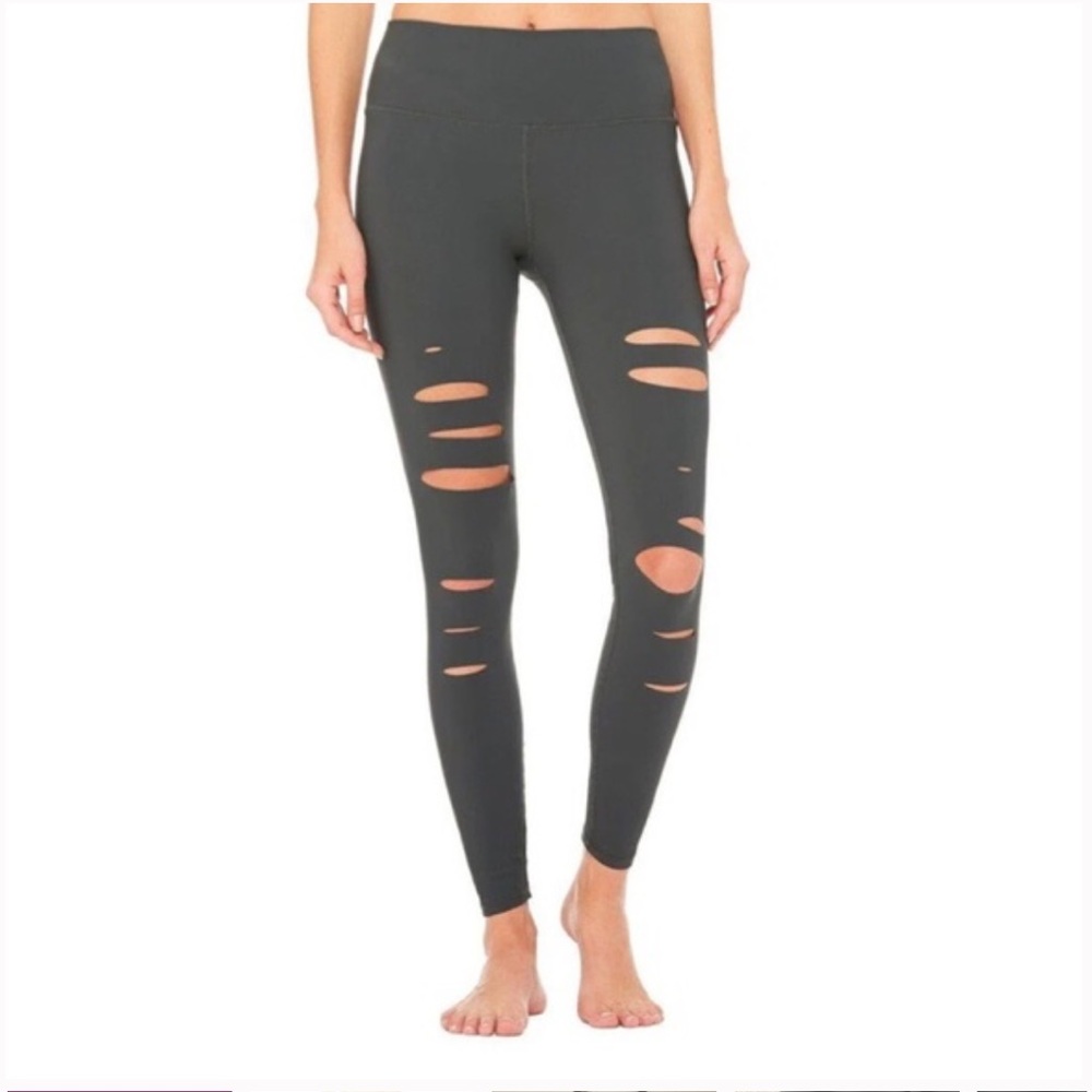 ALO Yoga Black Ripped Leggings